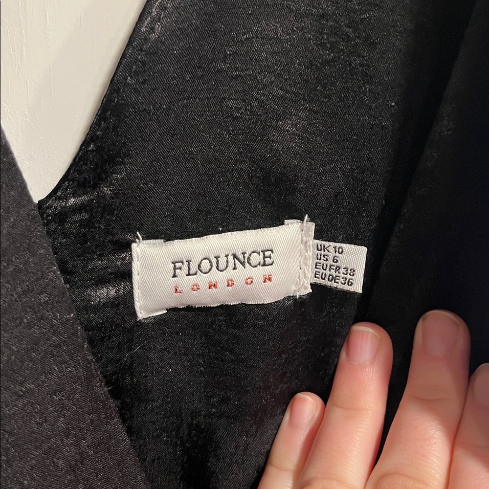 Flounce London Wrap Front Midaxi Dress in Black US Size 6 - Picture 7 of 12